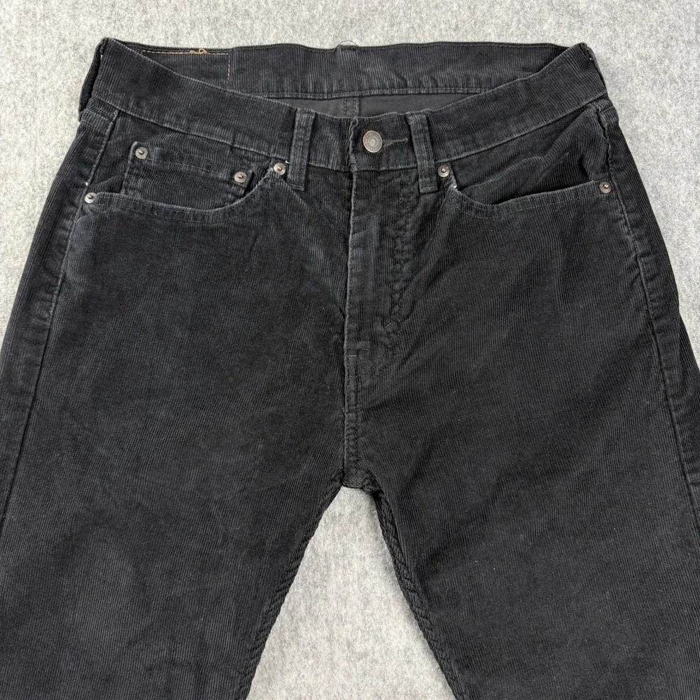 Levi's 505 Corduroy Pants‎ Mens 32x30 Black Straight Fit Casual Red Tab Stretch